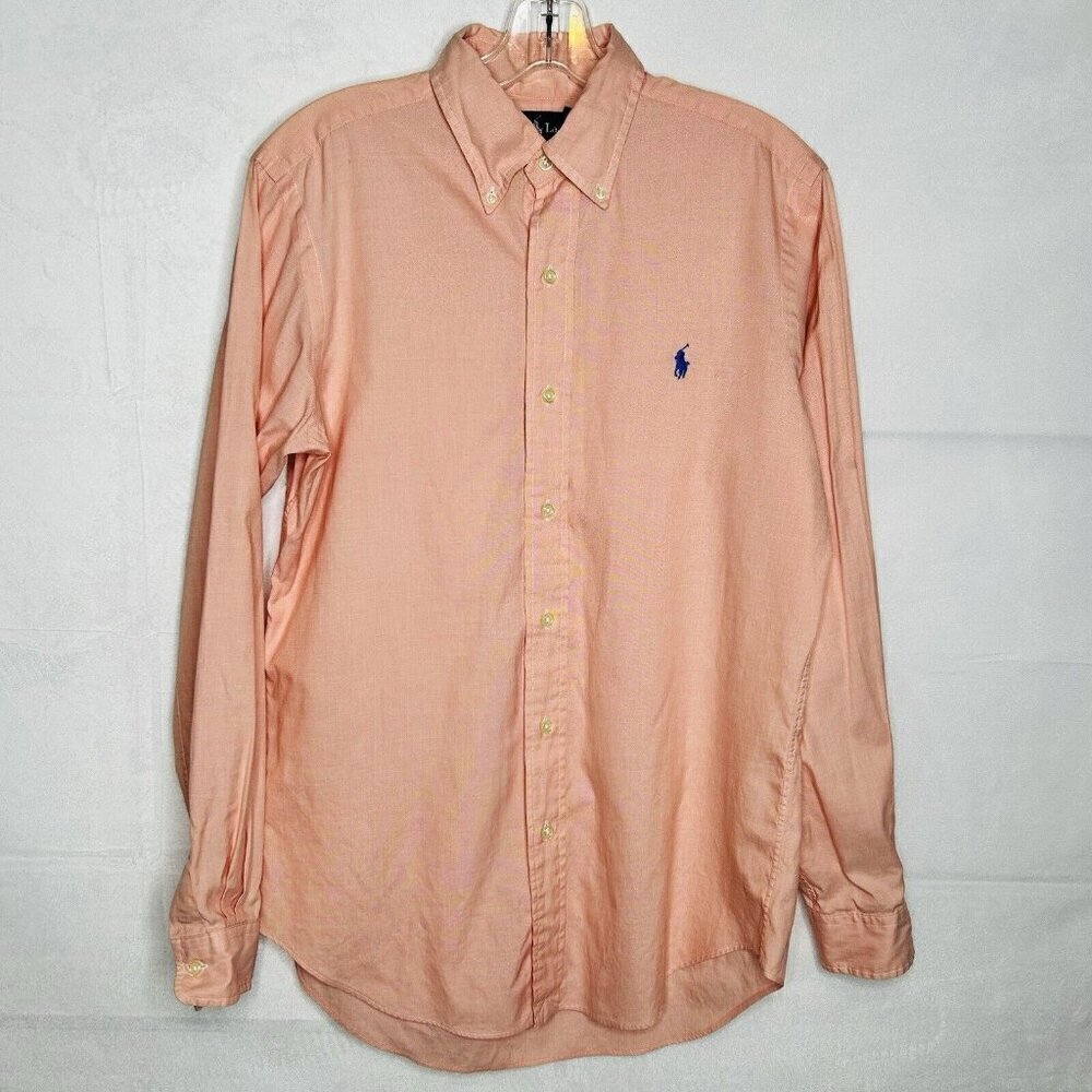 Ralph Lauren Dress Shirt Men's 14.5 (S) Coral Button-Down Lightweight